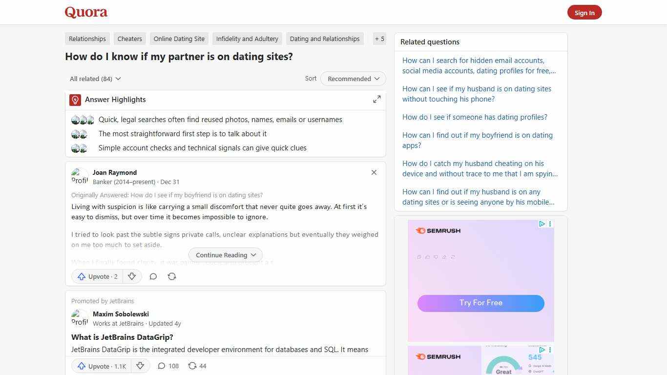 How to know if my partner is on dating sites - Quora
